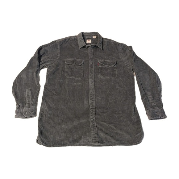 Levi's Jackson Worker Corduroy Overshirt Jacket Button Down Up Pewter Gray Sz L - Picture 7 of 16